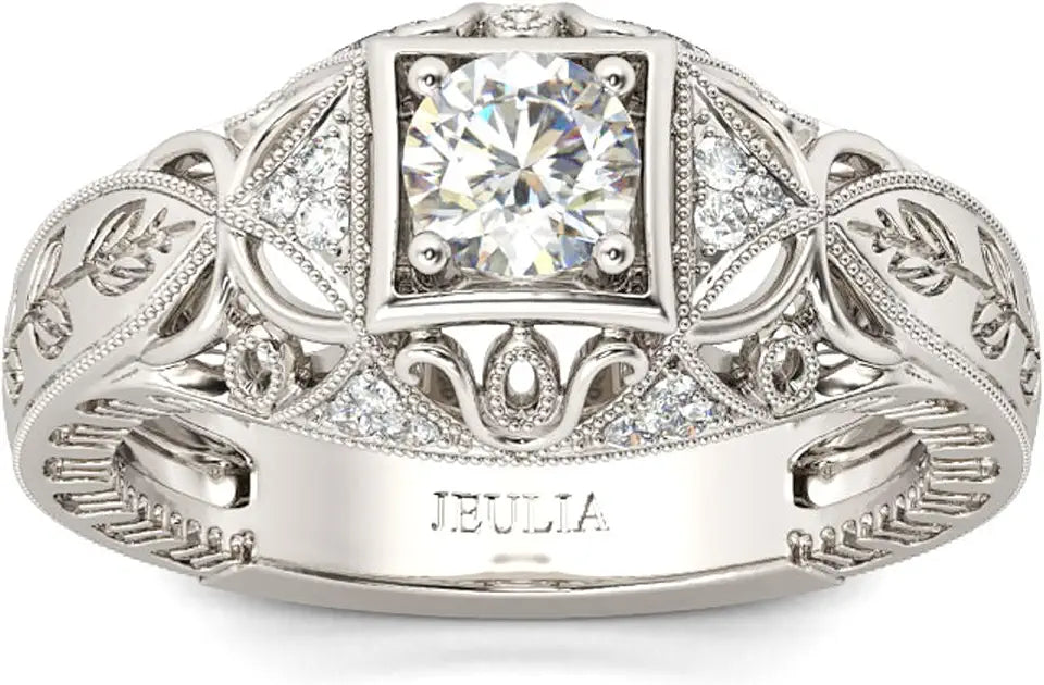 Sterling Silver Round Engagement Ring