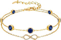 Gold-Tone Round Birthstone Infinity Layered Bracelet