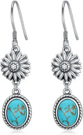 Sterling Silver Turquoise Sunflower Earrings