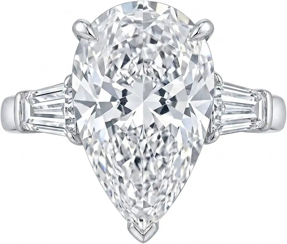 Gold-Tone Moissanite Engagement Ring