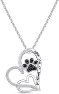 Gold-Tone Sterling Silver Round Moissanite Heart Necklace
