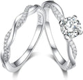 Sterling Silver Round Moissanite Infinity Engagement Ring