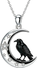 Sterling Silver Lab-Grown Diamond Moon Necklace