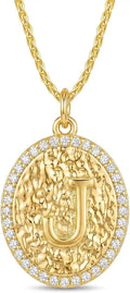 24K Gold-Plated Oval Initial Necklace