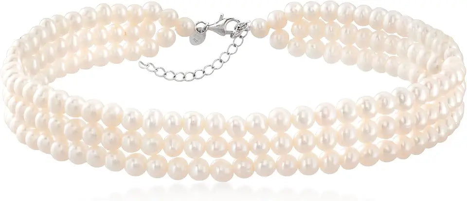 Sterling Silver Pearl Necklace, 6mm