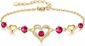Gold-Tone Birthstone Heart Bracelet