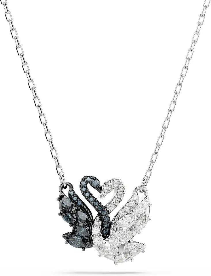 Rhodium-Plated Swan Pendant
