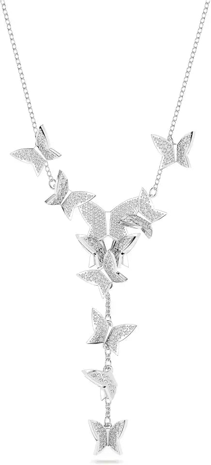 Rhodium-Plated Butterfly Necklace
