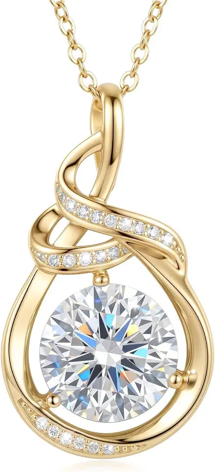 Gold-Tone Teardrop Birthstone Necklace