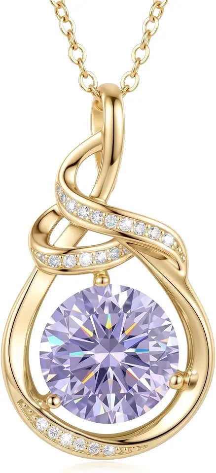 Gold-Tone Teardrop Birthstone Necklace