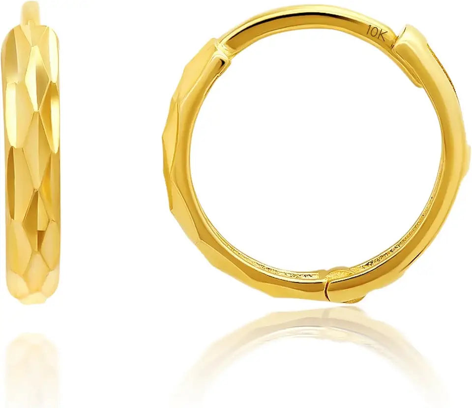 Gold-Tone Hoop Huggie Earrings