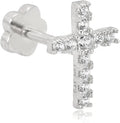 Gold-Tone Cubic Zirconia Cross Earrings