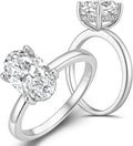 14K Gold-Plated Sterling Silver Oval Moissanite Halo Engagement Ring