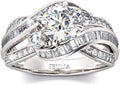 Sterling Silver Round Cubic Zirconia Engagement Ring