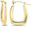 Gold-Tone Oval Hoop Earrings, 2mm