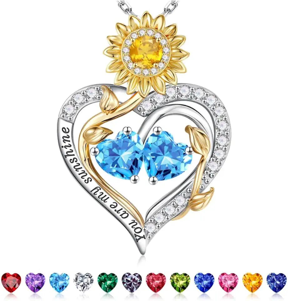 Birthstone Sunflower Necklace