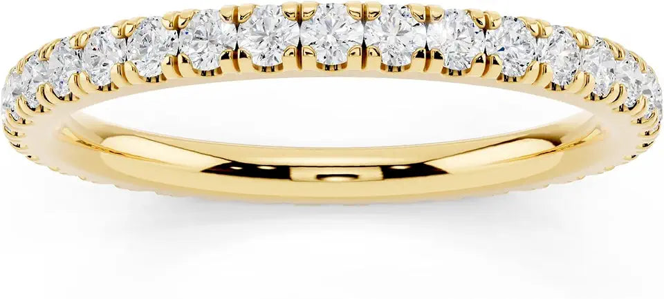 14K Gold-Plated Sterling Silver Lab-Grown Diamond Wedding Band