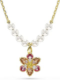 Gold-Tone Crystal Floral Pendant