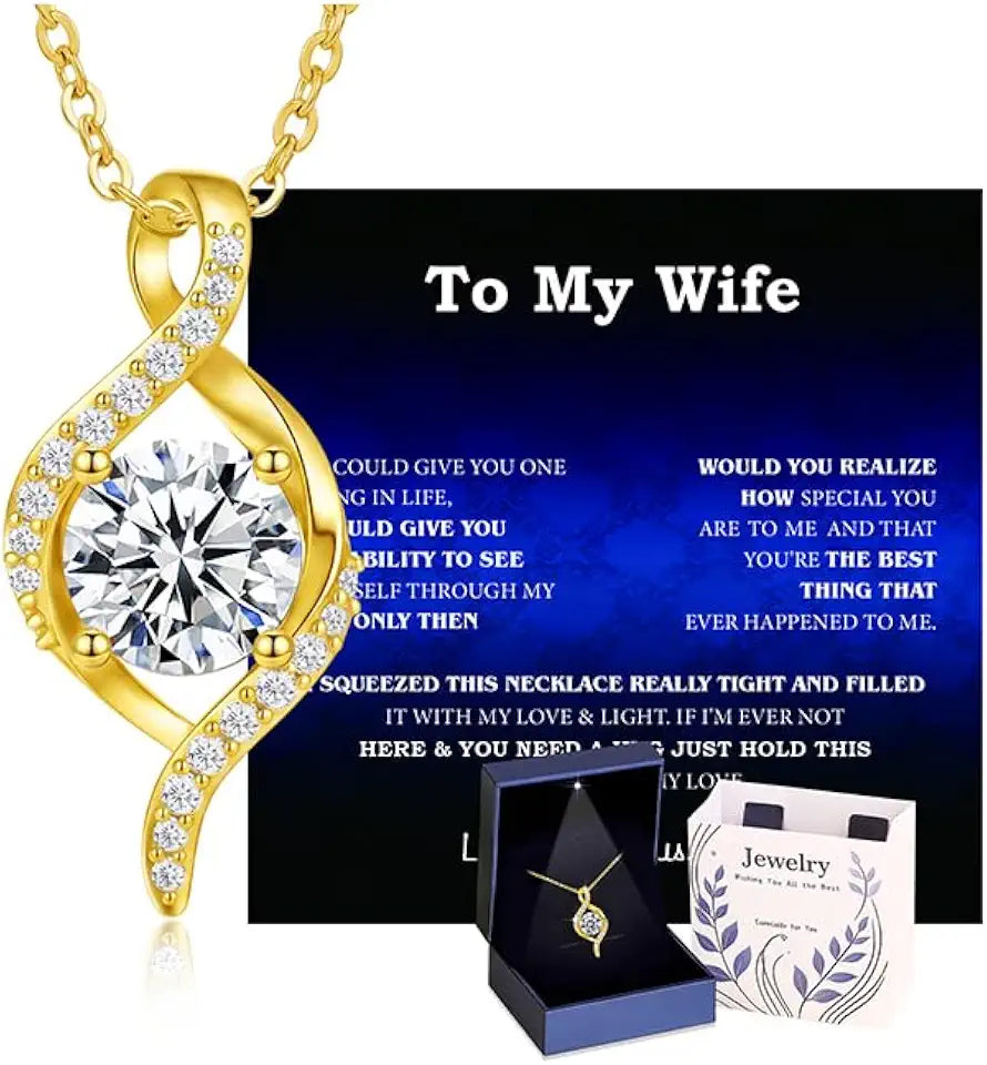 18K Gold-Filled Sterling Silver Moissanite Infinity Necklace