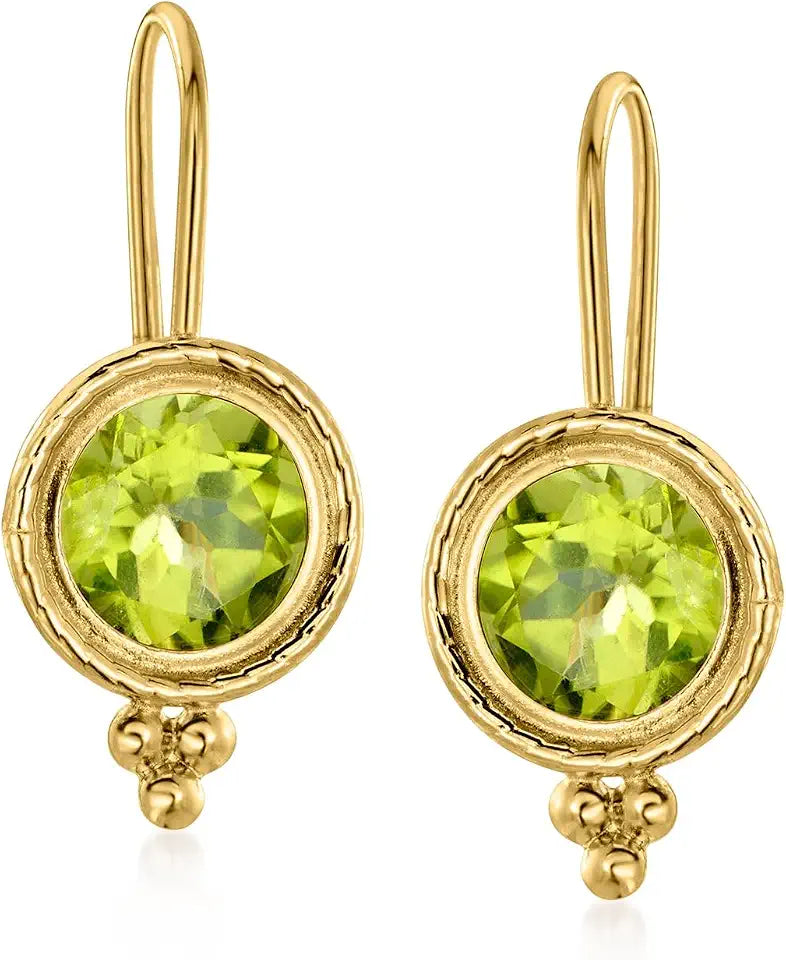 Gold-Tone Peridot Drop Earrings