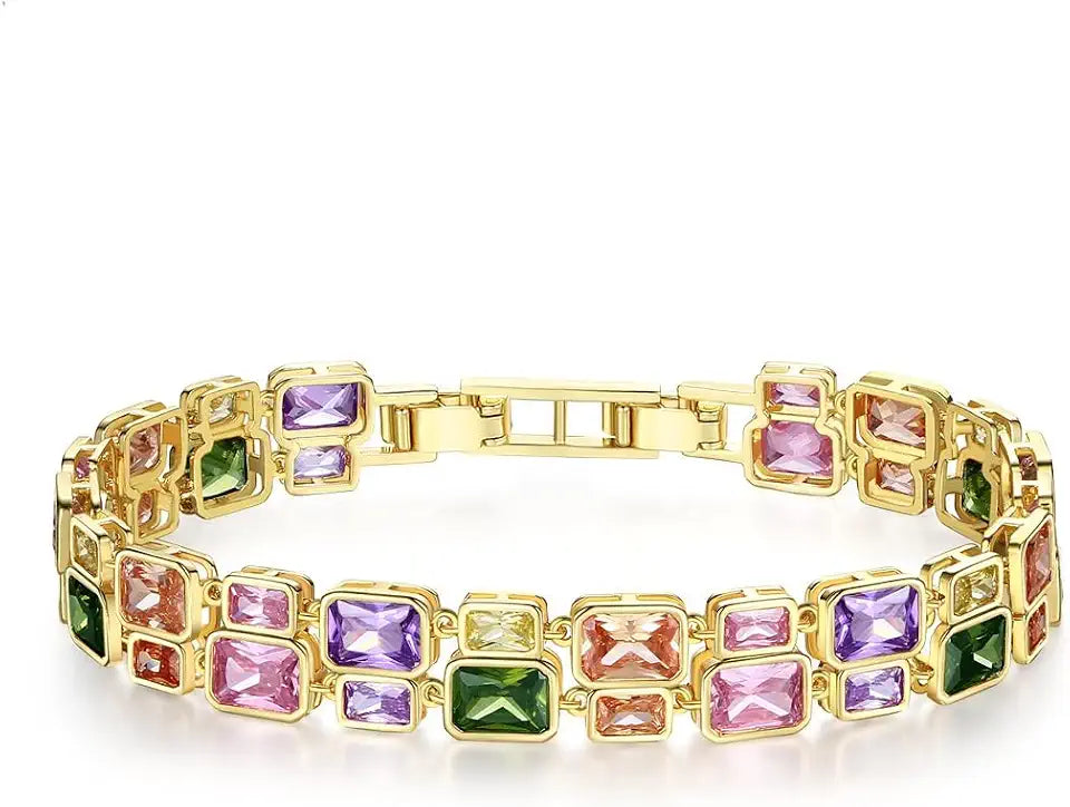 Gold-Tone Moissanite Bracelet