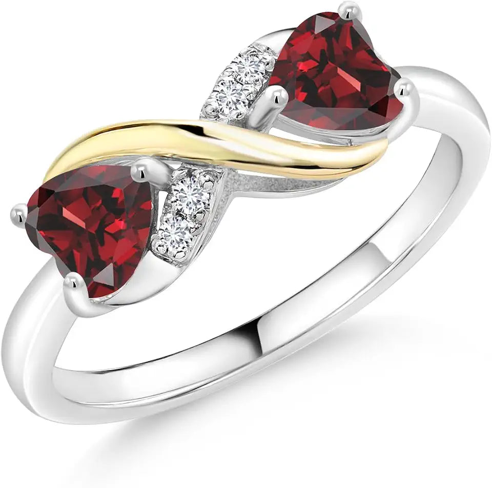 Birthstone Heart Infinity Ring