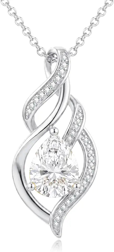 Gold-Tone Teardrop Birthstone Infinity Necklace