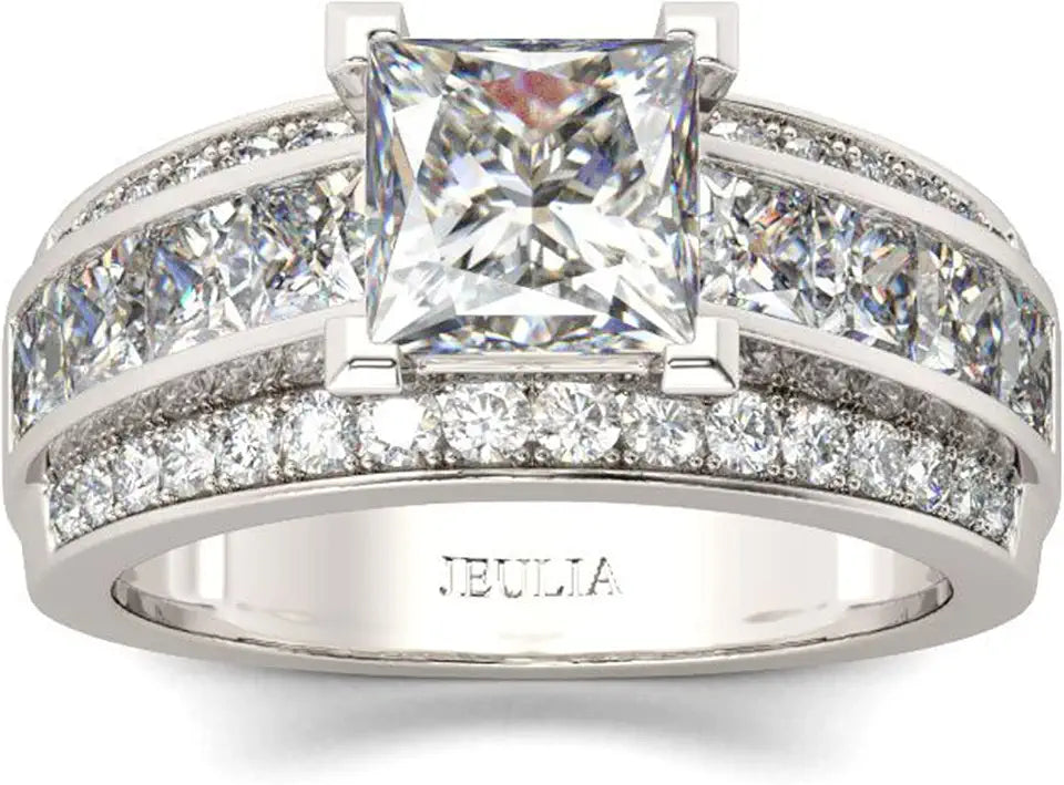 Sterling Silver Cubic Zirconia Engagement Ring