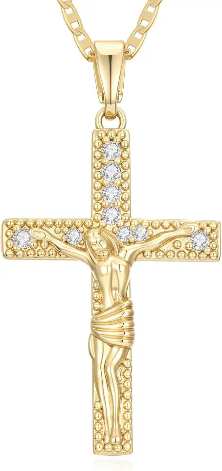 Gold-Tone Cross Necklace