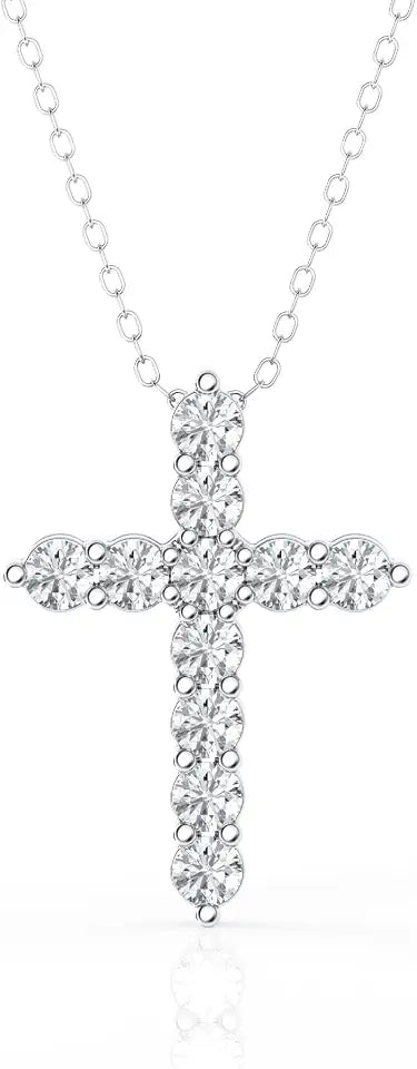 Lab-Grown Diamond Cross Necklace
