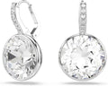 Rhodium-Plated Round Drop Earrings