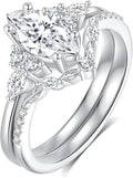 18K White Gold-Plated Sterling Silver Moissanite Jewelry Set