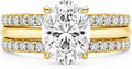 14K Gold-Plated Oval Moissanite Ring