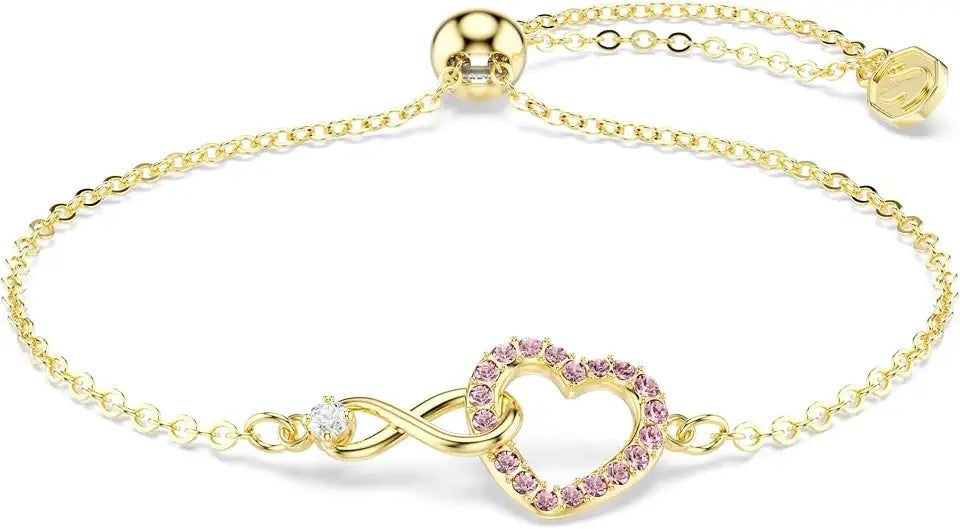 Gold-Tone Round Heart Infinity Bracelet