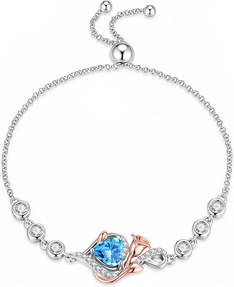 Birthstone Heart Bracelet