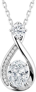 Oval Moissanite Infinity Necklace