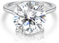18K Gold-Plated Sterling Silver Round Moissanite Engagement Ring