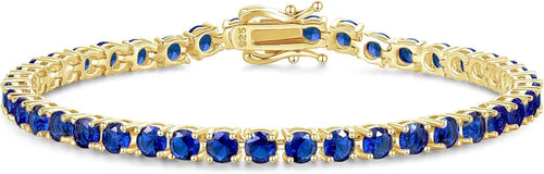 14K Gold-Plated Sterling Silver Birthstone Tennis Bracelet