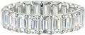 Sterling Silver Emerald-Cut Moissanite Ring