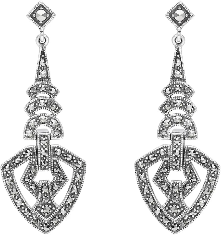 Sterling Silver Drop Geometric Earrings