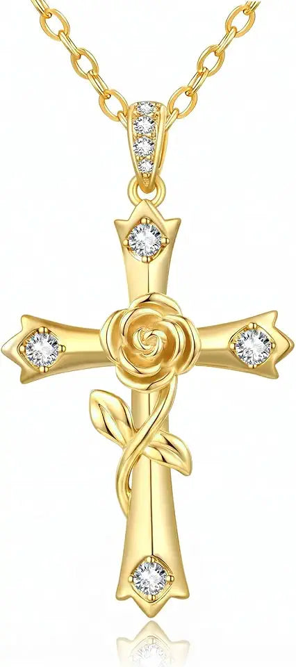 Gold-Tone Cross Necklace