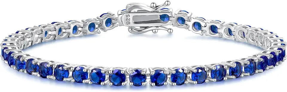 Sterling Silver Birthstone Tennis Bracelet, 7.2 Inch