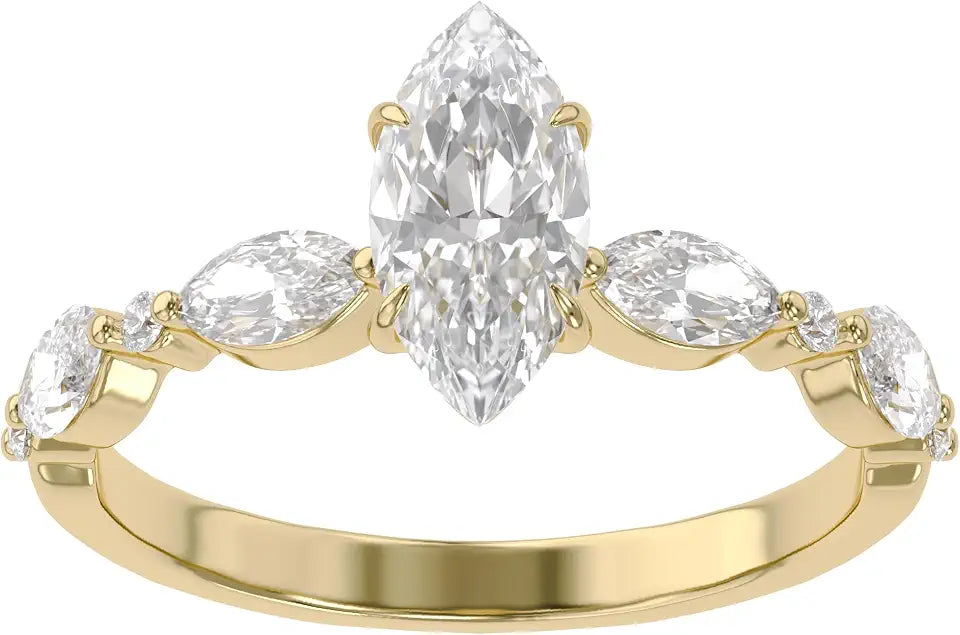 Gold-Tone Moissanite Solitaire Engagement Ring