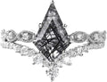 Gold-Tone Moissanite Engagement Ring