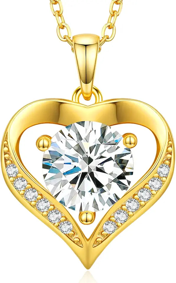 18K Gold-Plated Sterling Silver Moissanite Necklace