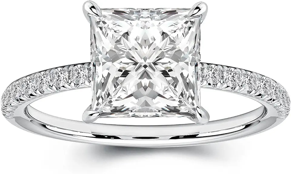 Sterling Silver Moissanite Engagement Ring
