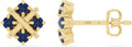 Gold-Tone Sterling Silver Birthstone Stud Floral Earrings