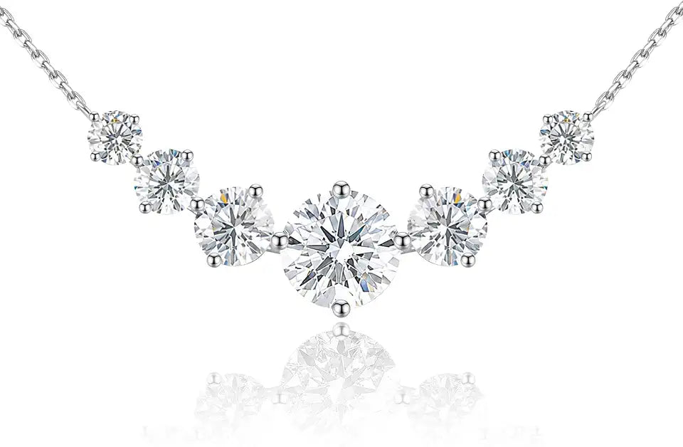Sterling Silver Moissanite Heart Necklace