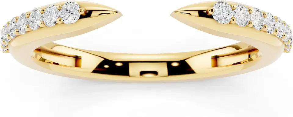 14K Gold-Plated Sterling Silver Round Moissanite Wedding Band