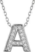 18K White Gold-Plated Lab-Grown Diamond Initial Necklace